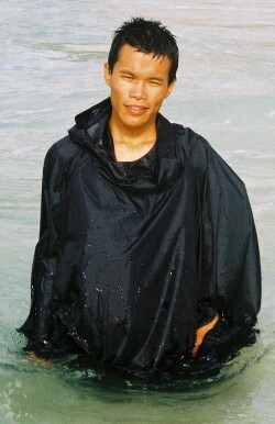 wet poncho for swimming